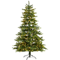 Pre-Lit Christmas Trees*The Holiday Aisle Green Realistic Artificial Spruce Cashmere Christmas Tree With 650 Led Lights