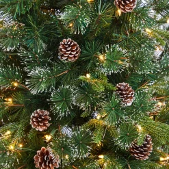 Pre-Lit Christmas Trees*The Holiday Aisle Green Realistic Artificial Pine Cashmere Christmas Tree With 900 Led Lights And Pinecones