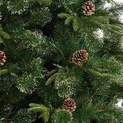 Pre-Lit Christmas Trees*The Holiday Aisle Green Realistic Artificial Pine Cashmere Christmas Tree With 900 Led Lights And Pinecones
