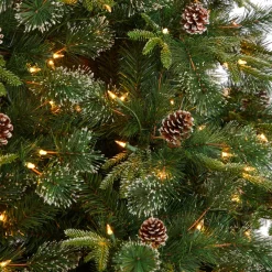 Pre-Lit Christmas Trees*The Holiday Aisle Green Realistic Artificial Pine Cashmere Christmas Tree With 900 Led Lights And Pinecones