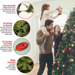 Pre-Lit Christmas Trees*Red Barrel Studio Green Realistic Artificial Spruce Christmas Tree With Led Lights