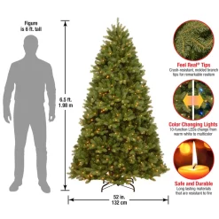 Pre-Lit Christmas Trees*Red Barrel Studio Green Realistic Artificial Spruce Christmas Tree With Led Lights