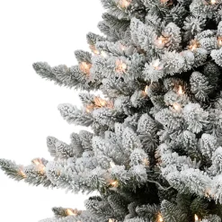 Pre-Lit Christmas Trees*The Holiday Aisle Green Realistic Artificial Spruce Flocked/Frosted Christmas Tree With Lights