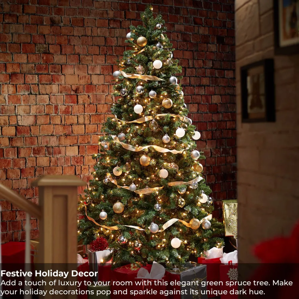 Pre-Lit Christmas Trees*The Holiday Aisle Green Spruce Christmas Tree With Lights