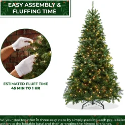 Pre-Lit Christmas Trees*The Holiday Aisle Green Spruce Christmas Tree With Lights
