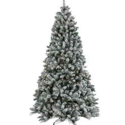 Pre-Lit Christmas Trees*The Holiday Aisle Green Spruce Flocked/Frosted Christmas Tree With 450 Lights