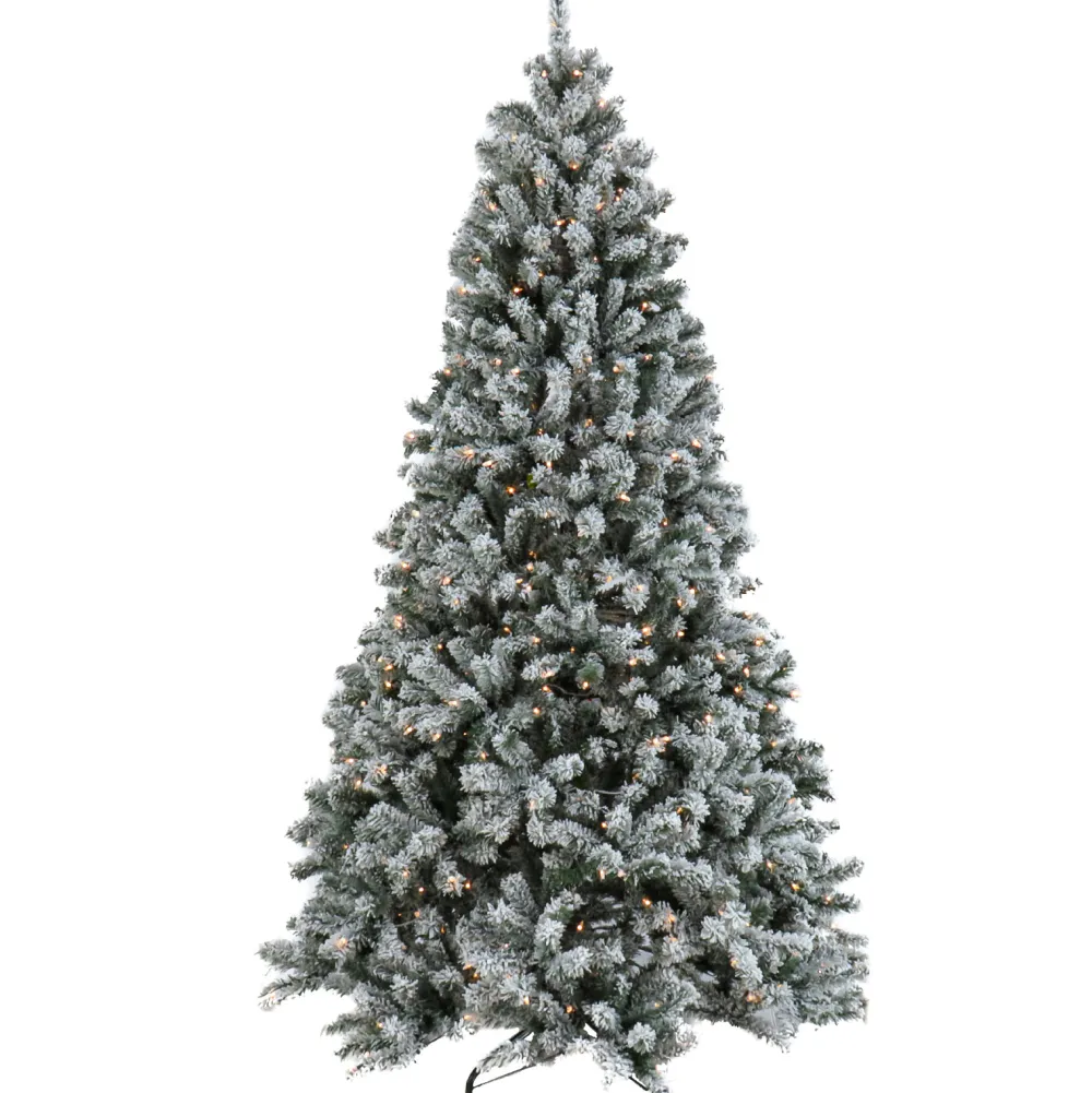 Pre-Lit Christmas Trees*The Holiday Aisle Green Spruce Flocked/Frosted Christmas Tree With 450 Lights