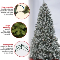 Pre-Lit Christmas Trees*The Holiday Aisle Green Spruce Flocked/Frosted Christmas Tree With 450 Lights