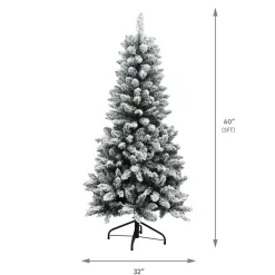 Pre-Lit Christmas Trees*The Holiday Aisle Green Spruce Flocked/Frosted Christmas Tree With Lights