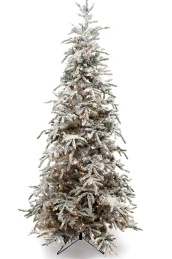 Pre-Lit Christmas Trees*Kelly Clarkson Home Green/White Realistic Artificial Pine Flocked/Frosted Christmas Tree With Lights