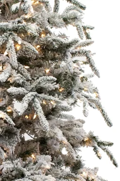 Pre-Lit Christmas Trees*Kelly Clarkson Home Green/White Realistic Artificial Pine Flocked/Frosted Christmas Tree With Lights