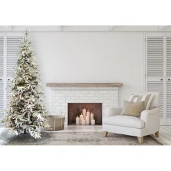 Pre-Lit Christmas Trees*Kelly Clarkson Home Green/White Realistic Artificial Pine Flocked/Frosted Christmas Tree With Lights