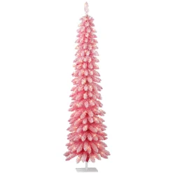 Pre-Lit Christmas Trees*The Holiday Aisle Gwendia Slender Pink Pine Christmas Tree With 100 Lights