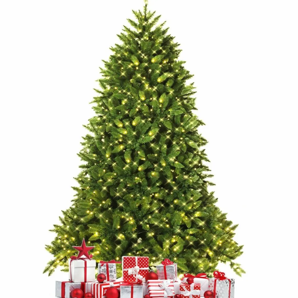 Pre-Lit Christmas Trees*The Holiday Aisle Hinged 7.5' Green Fir Artificial Christmas Tree With 700 Clear And White Lights