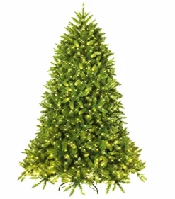 Pre-Lit Christmas Trees*The Holiday Aisle Hinged 7.5' Green Fir Artificial Christmas Tree With 700 Clear And White Lights