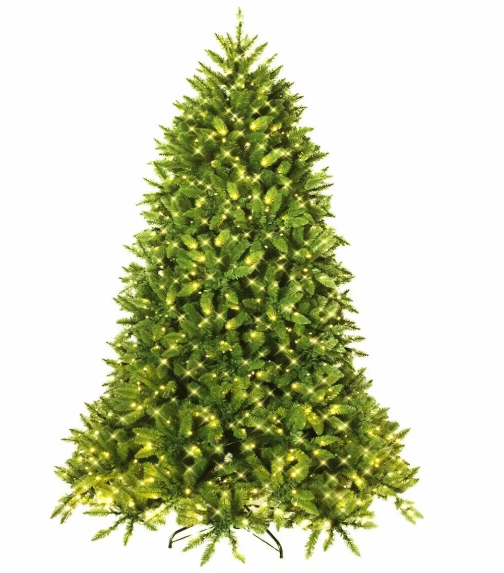 Pre-Lit Christmas Trees*The Holiday Aisle Hinged 7.5' Green Fir Artificial Christmas Tree With 700 Clear And White Lights