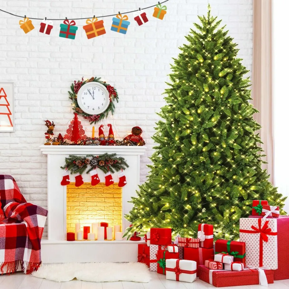 Pre-Lit Christmas Trees*The Holiday Aisle Hinged 7.5' Green Fir Artificial Christmas Tree With 700 Clear And White Lights