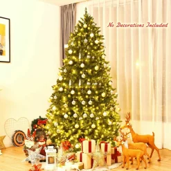 Pre-Lit Christmas Trees*The Holiday Aisle Hinged 7.5' Green Fir Artificial Christmas Tree With 700 Clear And White Lights