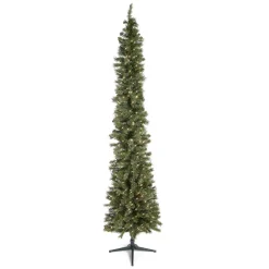 Pre-Lit Christmas Trees*The Holiday Aisle Home Heritage 9 Ft Pencil Pine Prelit Artificial Christmas Tree 500 Clear Lights