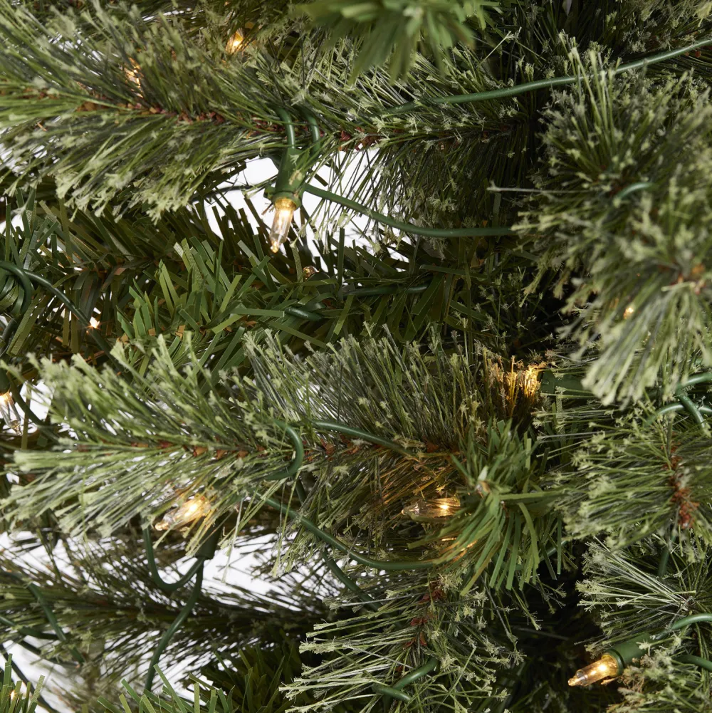 Pre-Lit Christmas Trees*The Holiday Aisle Home Heritage 9 Ft Pencil Pine Prelit Artificial Christmas Tree 500 Clear Lights