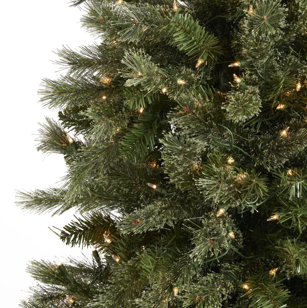 Pre-Lit Christmas Trees*The Holiday Aisle Home Heritage 9 Ft Pencil Pine Prelit Artificial Christmas Tree 500 Clear Lights