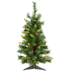 Pre-Lit Christmas Trees*The Holiday Aisle Imperial Pine 30" Pine Green Artificial Christmas Tree With 50 Multi-Colored Lights