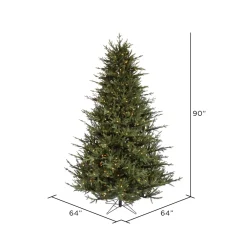 Pre-Lit Christmas Trees*The Holiday Aisle Itasca Frasier 7.5' Green Fir Trees Artificial Christmas Tree With 750 Led Clear/White Lights With Stand