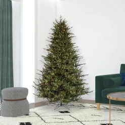 Pre-Lit Christmas Trees*The Holiday Aisle Itasca Frasier 6.5' Green Fir Trees Artificial Christmas Tree With 600 Led Clear/White Lights With Stand