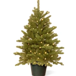 Pre-Lit Christmas Trees*Andover Mills Kiara 36" H Green Artificial Christmas Tree With 100 Lights