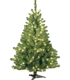 Pre-Lit Christmas Trees*Three Posts Kincaid Spruce 4' Green Christmas Tree With 100 Clear/White Lights