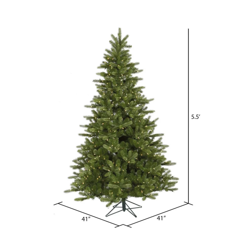Pre-Lit Christmas Trees*The Holiday Aisle King 5.5' Green Spruce Trees Artificial Christmas Tree With 250 Led Clear/White Lights