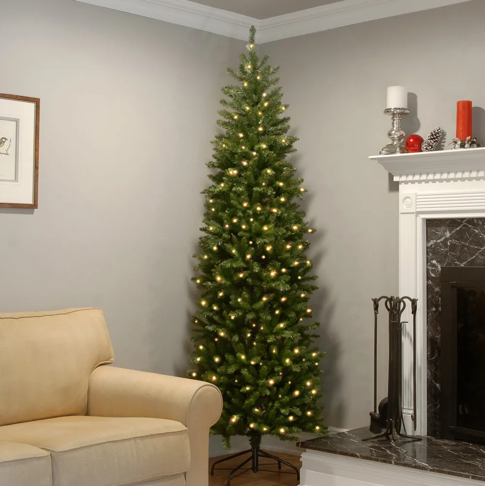 Pre-Lit Christmas Trees*Darby Home Co Kingswood Fir 90'' Lighted Artificial Fir Christmas Tree - Stand Included