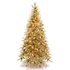 Pre-Lit Christmas Trees*Martha Stewart Gold Artificial Christmas Tree With Clear/White Lights