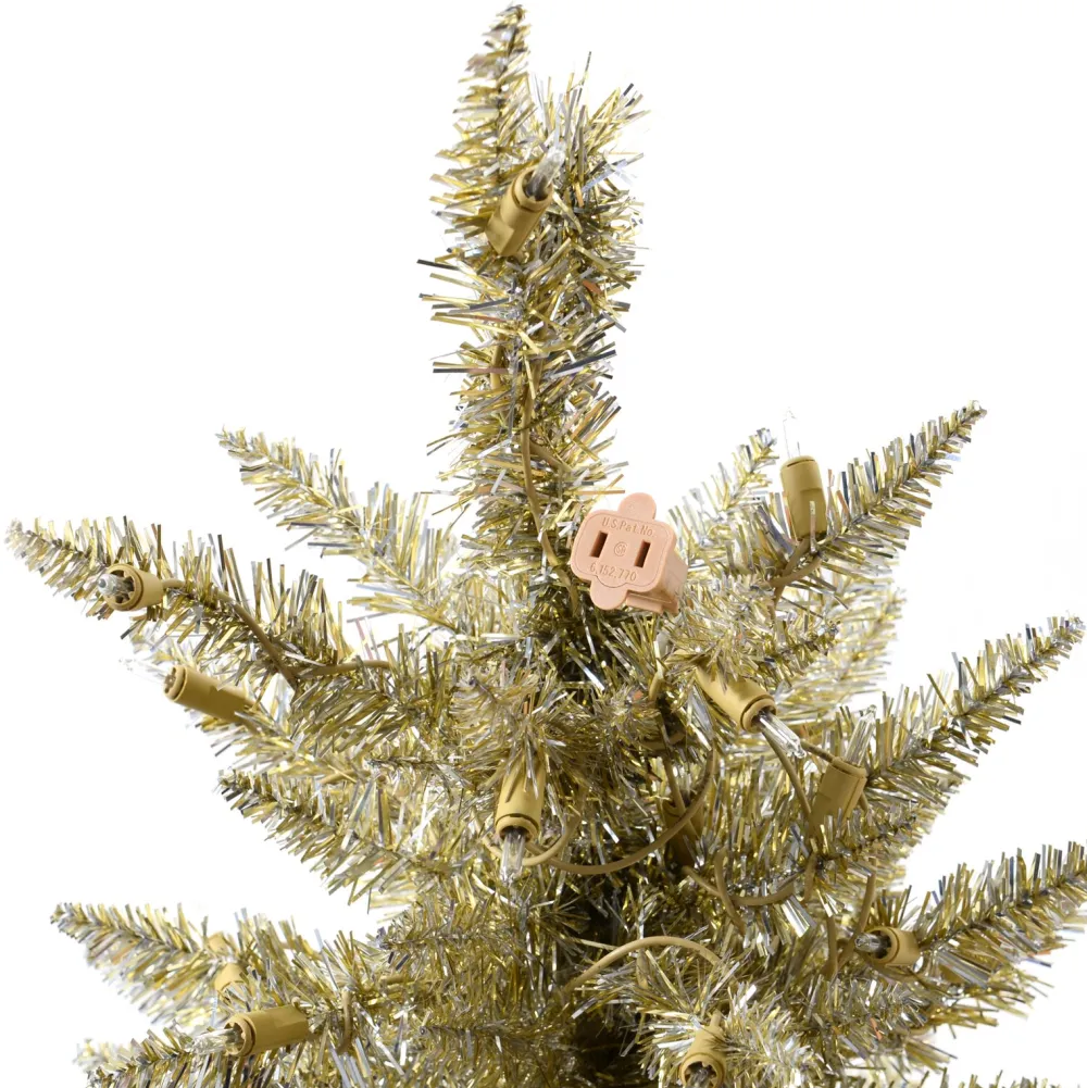Pre-Lit Christmas Trees*Martha Stewart Gold Artificial Christmas Tree With Clear/White Lights