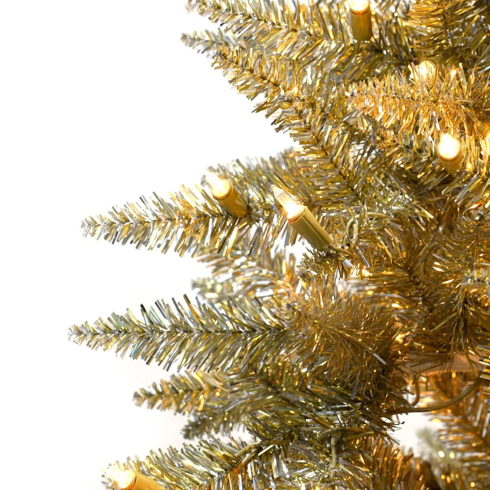 Pre-Lit Christmas Trees*Martha Stewart Gold Artificial Christmas Tree With Clear/White Lights