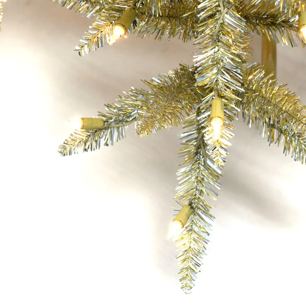 Pre-Lit Christmas Trees*Martha Stewart Gold Artificial Christmas Tree With Clear/White Lights