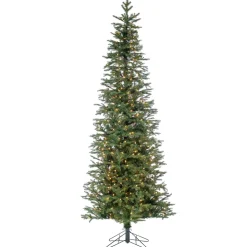 Pre-Lit Christmas Trees*The Holiday Aisle Natcut Narrow Jackson 6' Green Pine Artificial Christmas Tree With Clear/White Lights