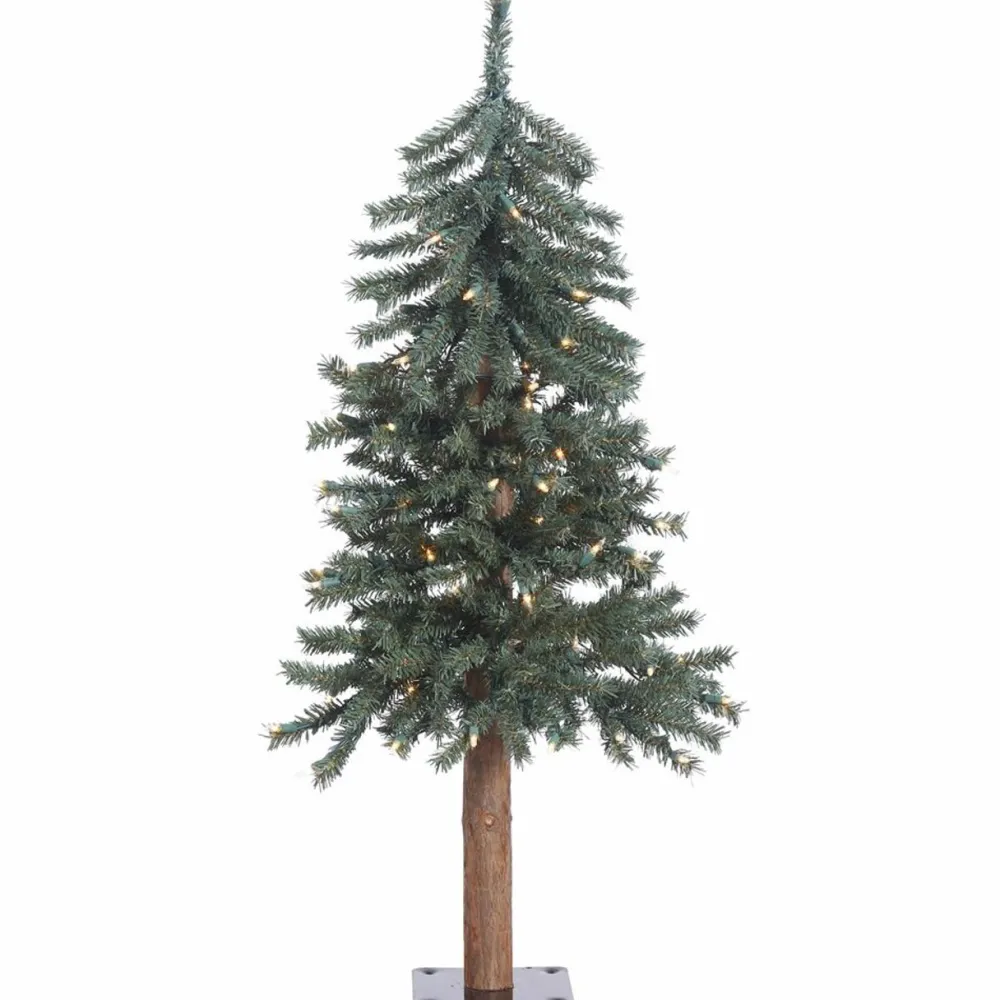 Pre-Lit Christmas Trees*The Holiday Aisle Natural Bark Alpine Artificial Christmas Tree
