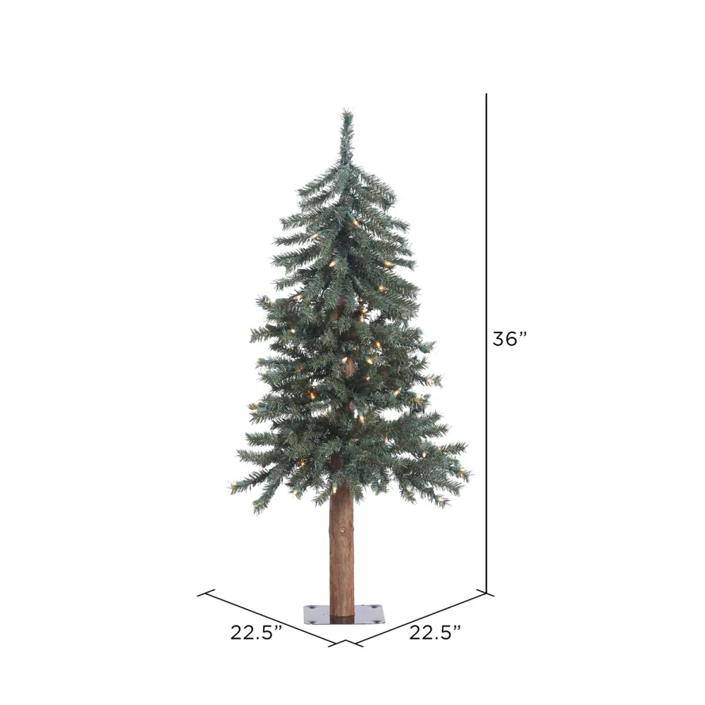Pre-Lit Christmas Trees*The Holiday Aisle Natural Bark Alpine Artificial Christmas Tree