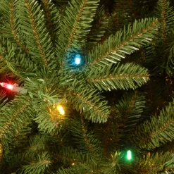 Pre-Lit Christmas Trees*Red Barrel Studio Natural Fraser Fir Lighted Artificial Fraser Fir Christmas Tree - Stand Included