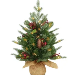 Pre-Lit Christmas Trees*Three Posts Nordic Spruce 2' Green Artificial Christmas Tree With 50 Lights