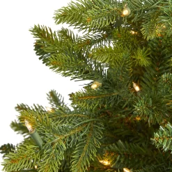 Pre-Lit Christmas Trees*The Holiday Aisle North Carolina 7' Green Fir Artificial Christmas Tree With 550 Colored And Clear Lights