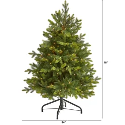 Pre-Lit Christmas Trees*The Holiday Aisle North Carolina 7' Green Fir Artificial Christmas Tree With 550 Colored And Clear Lights