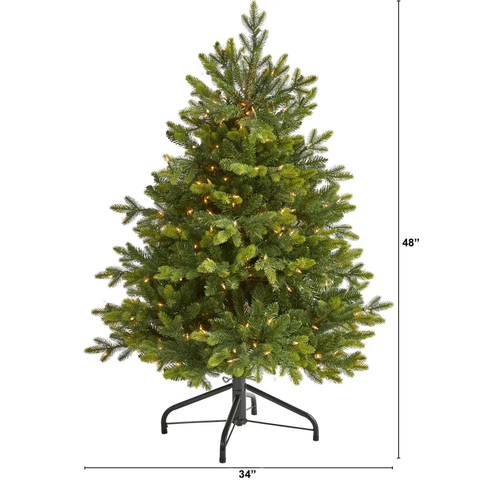 Pre-Lit Christmas Trees*The Holiday Aisle North Carolina 7' Green Fir Artificial Christmas Tree With 550 Colored And Clear Lights