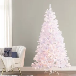 Pre-Lit Christmas Trees*Mercury Row North Valley 7' White Spruce Christmas Tree With 550 Clear/White Lights