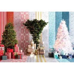 Pre-Lit Christmas Trees*Mercury Row North Valley 7' White Spruce Christmas Tree With 550 Clear/White Lights