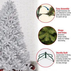 Pre-Lit Christmas Trees*Mercury Row North Valley 7' White Spruce Christmas Tree With 550 Clear/White Lights