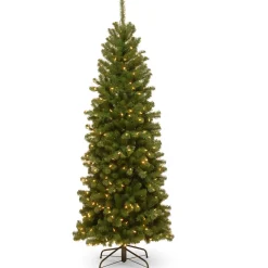 Pre-Lit Christmas Trees*Andover Mills North Valley Slender Green Artificial Spruce Christmas Tree With Lights