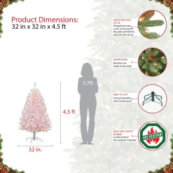 Pre-Lit Christmas Trees*The Holiday Aisle Northern Artificial White Fir Trees Christmas Tree With Clear/White Lights