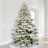 Pre-Lit Christmas Trees*Mercury Row Oakman 9' H Extra Full White/Green Artificial Spruce Christmas Tree With 950 Incandescent Lights